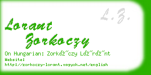 lorant zorkoczy business card